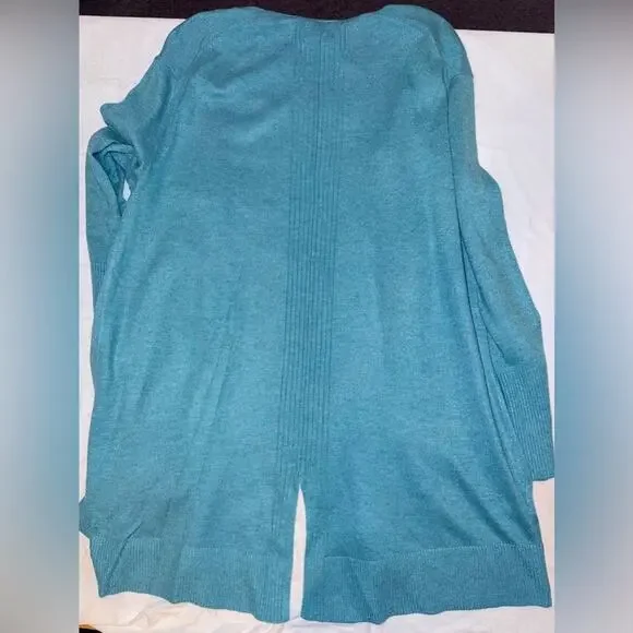 Lou & Grey Long, Soft, Open Cardigan Sweater, in a Blu/Green Sz Medium EUC - Picture 10 of 10